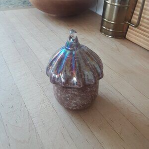 Acorn Art Glass Paperweight Table Top Harvest Fall Decor